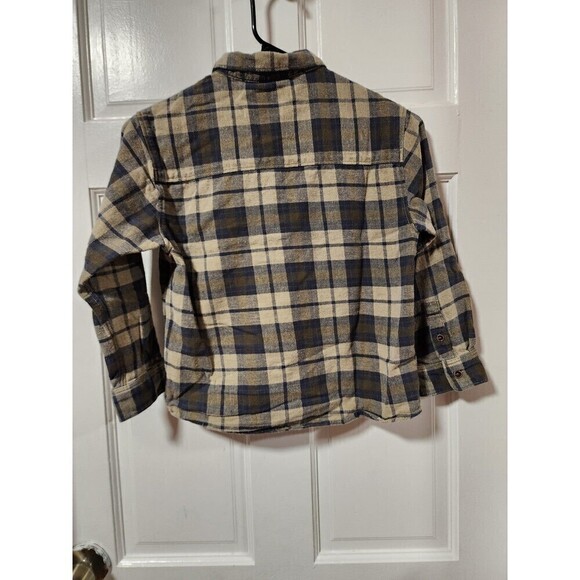 Zara olive & navy plaid flannel button down shirt - Picture 8 of 8